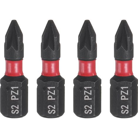 4pcs PZ1 Embout de Tournevis 1/4" Tige Hexagonale 25mm/1" Longueur Magnétique Embouts Hexagonaux à Fente Phillips Acier S2 de Perceuse Électrique (1/5)