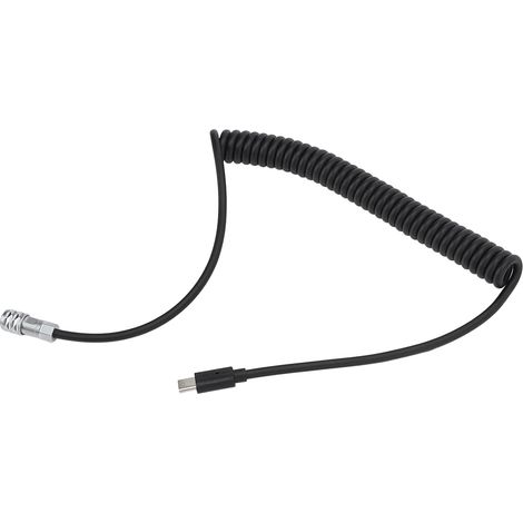 Câble spiralé Précis de Type C USB C Professionnel vers BMPCC4K BMPCC6K Câble D'Alimentation enroulé avec Voyant Lumineux pour Alimentation de Caméra, Matériau en Silicone Durable (1/5)