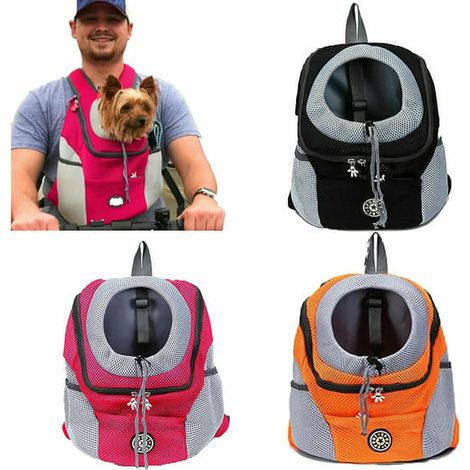 Resa Pet Dog Carrier Valp Rese Mesh Ryggsäck Främre Bärbar axelväska Orange M (1/2)