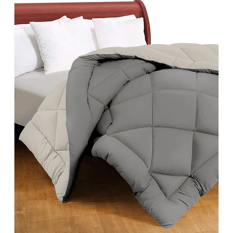Trapunta matrimoniale CaldoSogno double-face grigia 300 gr/mq - Piumone invernale caldo e resistente 250x250 cm