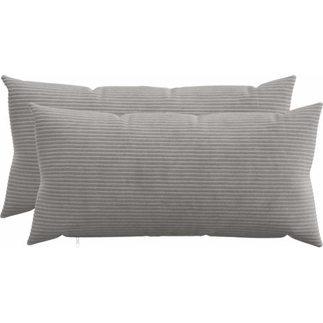 vidaXL Housse de coussin 2 pcs HEERLEN Gris clair 40 x 70 cm (1/4)