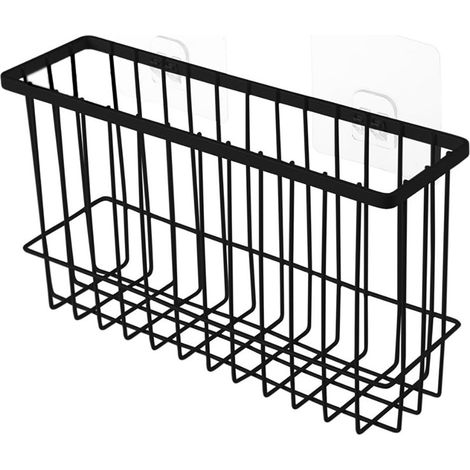 Panier De Rangement En Fil Métallique - Auto-Adhésif Sans Perçage - Pour Cuisine Salle De Bain Bureau - 26.2 X 14.6 X 7.6 Cm - Blanc - 1 Pièce (1/5)