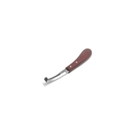 Outil de Coupe de Sabot pour Cheval, Couteau à Sabot en Acier Inoxydable Manche en Bois de Caoutchouc, Couteau à Sabot Double Tranchant Lame Double Face Main Droite (1/5)