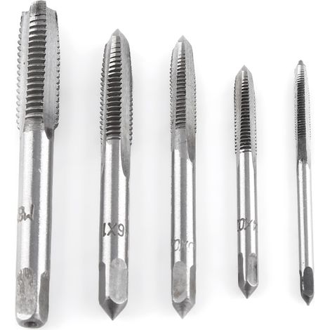 GROOFOO-5pcs Screw Thread Taps Straight Flute Tapping Tool Set M3 M4 M5 M6 M8 (1/5)