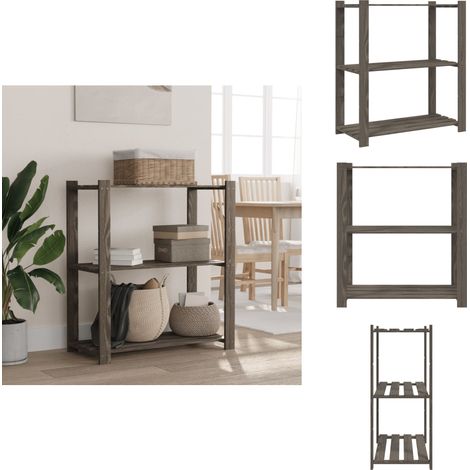 Support de rangement à 3 niveaux gris 80x38x90 cm bois de pin - Etagere Bois - Rangement Atelier - Rangement Maison - Support De Rangement - Étagère Industrielle (1/5)