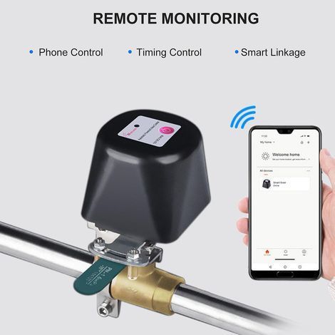 HONORNIC - Vanne d'eau intelligente WiFi avec minuterie, commande de coupure d'eau automatique, domotique (1/4)