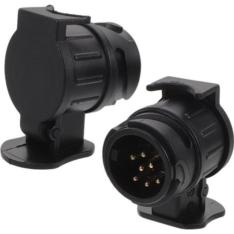 adaptadores universales de enchufe, de 13 a 7 pines, Enchufes para remolque, Adaptador de enchufe para remolque, Adaptador de enchufe, negro