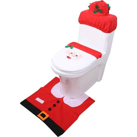 Weihnachtsmann Toilettensitzbezug Set strapazierfähiges