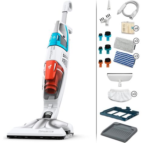 Rowenta RY854-CLEAN & STEAM 3 IN 1 RY8544, Pulitore 2 In 1, Bianco, 1700 W, 84 decibeles (1/5)