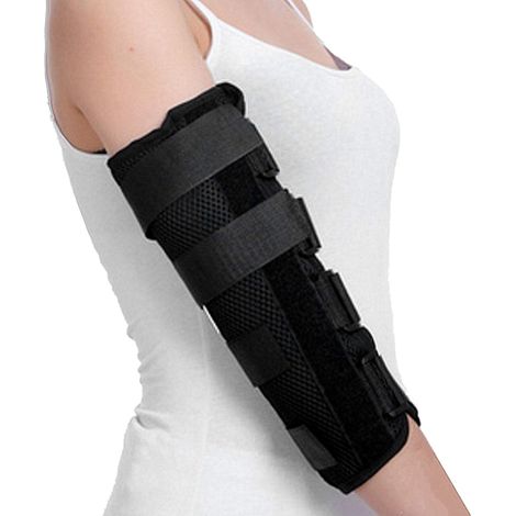 Orthèse du coude du syndrome du tunnel cubital Attelle pour traiter la douleur due au piégeage du ulnaire, à la prévention hyperextension du coude à l'immobilisation du bras après la chirurgie,(L) (1/5)