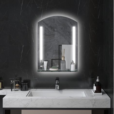 LED-Badezimmerspiegel 50 x 70 cm, Touch, 3 Lichtfarben, Glasablage, IP44 HAVRYA (1/5)