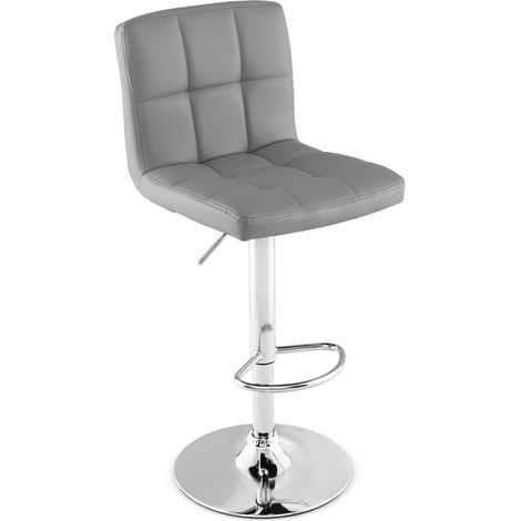 lot de 2 tabourets de bar réglables 65 x 43 x 116,5 cm confort optimal design moderne en cuir pu gris