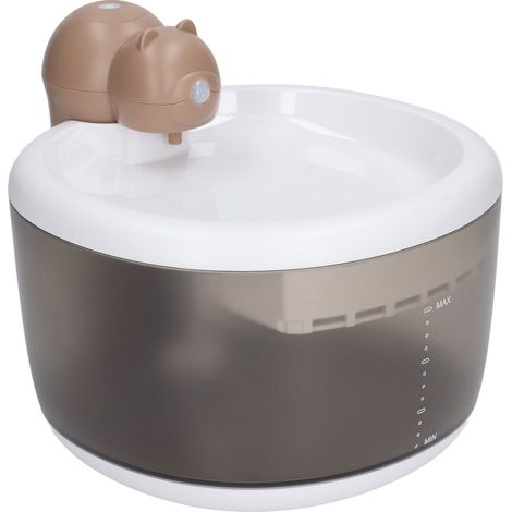 Fontaine à eau sans fil pour chat avec détecteur de mouvement et filtre (couleur marron). (1/5)