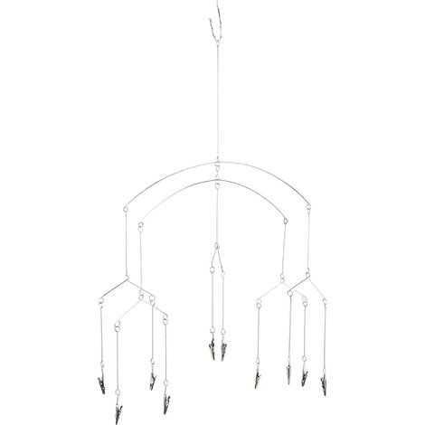 Porte-photos suspendu avec 10 pinces, en acier inoxydable, pour afficher notes, mémos, œuvres d'art et cartes. (1/5)