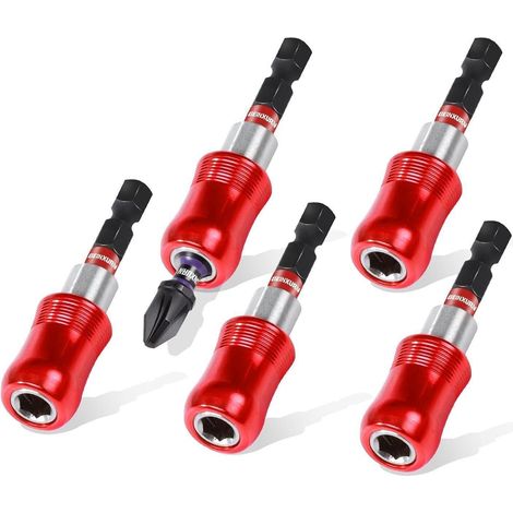 5x Magnetischer Bithalter 60mm Schnellwechsel Cr-V Stahl 1/4" Sechskant (1/5)