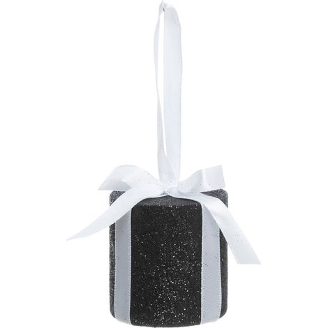 Christbaumschmuck Geschenk rund schwarz 6cm - Atmosphera créateur d'intérieur