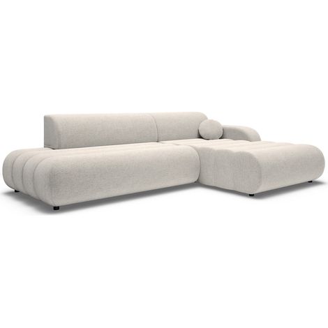 Selsey Arione - Ecksofa mit Schlaffunktion, Chenille Hellbeige, 283 cm - rechts (1/5)