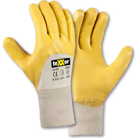 teXXor® Nitril-Handschuhe STRICKBUND, Gelb (1/5)