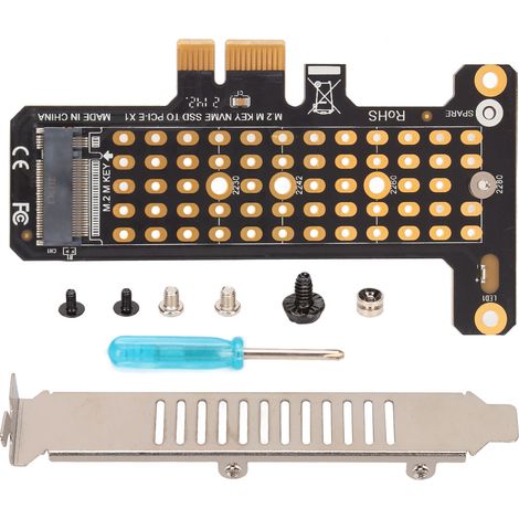 Carte d'Extension PCIe X1 pour SSD NVMe M.2 avec Support Pleine Hauteur, Compatible Windows, macOS, Linux et PC de Bureau (1/5)