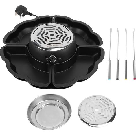 Chocolate Fondue Set Tabletop Indoor Smores Kit Electric Smores Roaster with Detachable Trays for Game Night Movie Night Date Night GB Plug 220V