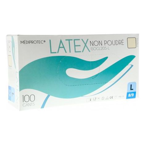 Gant latex non poudre mediprotec taille l