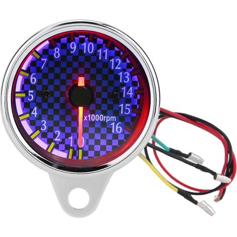 Tachimetro elettronico di ricambio per moto, tachimetro elettronico universale di ricambio per moto a 12V CC, tachimetro elettronico fino a 16000 giri/minuto