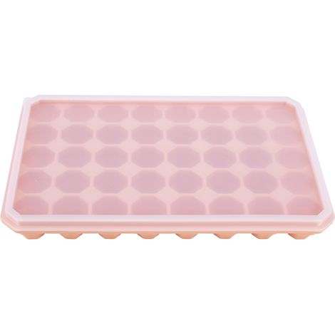 Moule à glaçons en silicone 40 cavités avec couvercle amovible, bac à glaçons orange pour cuisine DIY.