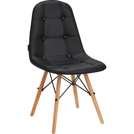 Sedia scandinava 4Rico QS-185 in ecopelle nera (1/5)