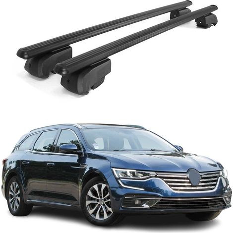 OMAC Aluminium Dachträger Querträger für Renault Talisman 2015-2022 – City Crash – ISO/PAS 11154:2006 – Abschließbar – Max. 75 kg – 2 Stangen Schwarz (1/5)