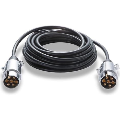 Rallonge Remorque 7 Broches 6,0 m, Extension Câble Prise Remorque 7 Broches Métal 12V - Mâle a Mâle - Aluminium (1/5)