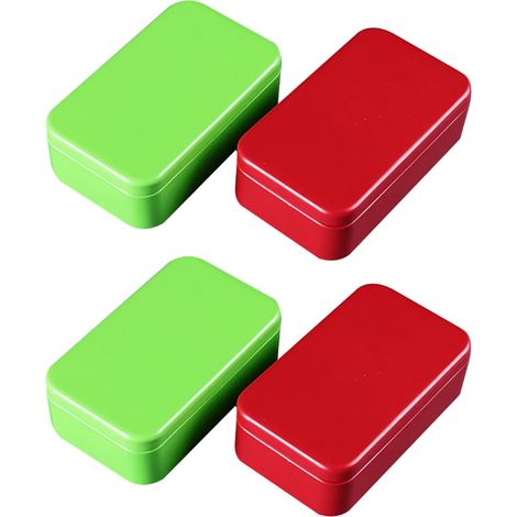 Lot de 4 boîtes métalliques rectangulaires avec couvercle, idéales pour ranger thé, bonbons, baumes et autres petits trésors. (1/5)