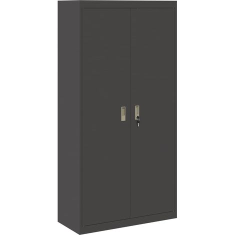 Aufbewahrungsschrank Schwarz 90 x 40 x 180 cm Stahl vidaXL