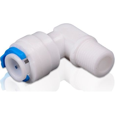 Conector rápido codo rosca 1/8" macho a tubo 1/4"
