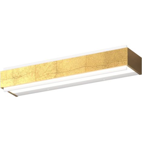Applique classica top light bios 1213 45 dm led switch 1980lm diffusore alluminio illuminazione modulo integrato, finitura metallo foglia oro