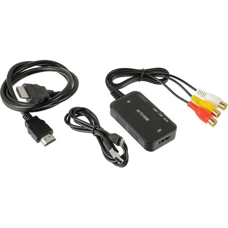 RCA vers HDMI Converter AV vers l'adaptateur HDMI 1080p Adaptateur de Signal de Conversion de câble PAL/NTSC pour N64 Snes PS1 PS1 PS2 PS2 PS3 PS3 Xbox VHS VCR VCR DVD DVD (1/5)