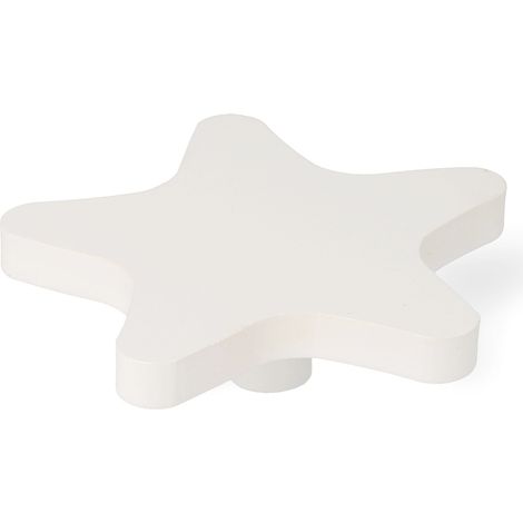 Pomo de madera con acabado blanco mate, dimensiones: 90x90x27mm - (1/4)