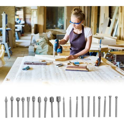 20 Pièces de Meules Rotatives en Acier Rapide pour Dremel Outils de Gravure Accessoires de Ponçage pour Bois Métal DIY -KZQ (1/5)