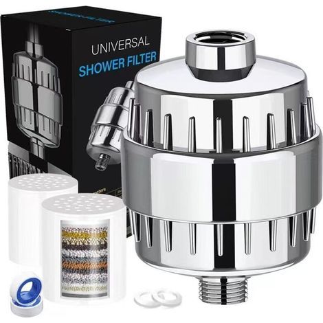 Filtro doccia a 20 stadi con vitamina C, filtro per soffione doccia per acqua dura con cartuccia sostituibile per rimuovere cloro e metalli pesanti. (1/5)