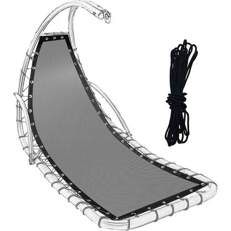 Tissu de rechange pour balancelle suspendue - 64 x 197 x 23 cm - Housse en tissu avec corde - Gris foncé B (1/5)