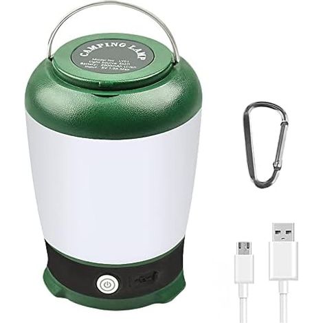 Lampe de camping LED rechargeable par USB Lanterne de camping à intensité variable 6 modes Lampe de tente étanche Lampe de camping pour camping, alpinisme, randonnée, urgence, panne de courant, pêche