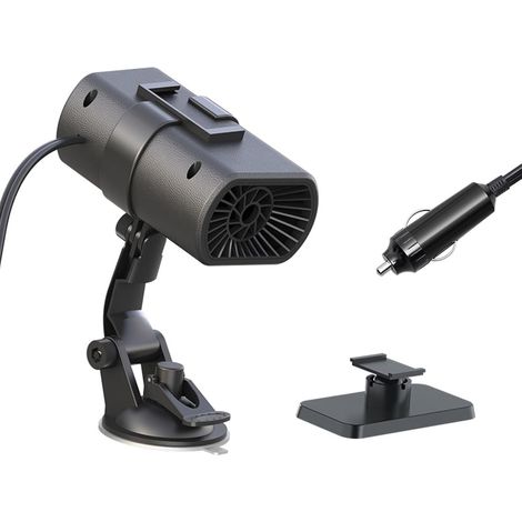 Desempañador para coche - Secador portátil de parabrisas de 12 V, calentamiento rápido, descongelación y desempañado, ajustable 360 grados con base de ventosa. (1/5)