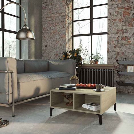 vidaXL Mesa de centro madera contrachapada roble Sonoma 60x60x30 cm (1/5)