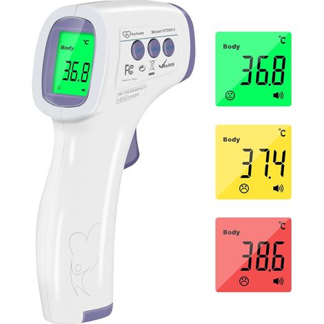 Thermomètre Frontal Adulte, Thermometre Infrarouge pour Enfant, Thermometre Numérique sans contact, Écran LCD, Fonction Mémoire, Mode Objet et Corps, Alerte Fièvre, Mesures Rapides et Précises (1/5)