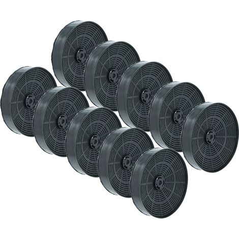 vhbw 10x Filtres à charbon actif compatible avec Brandt 77X2961 hotte aspirante