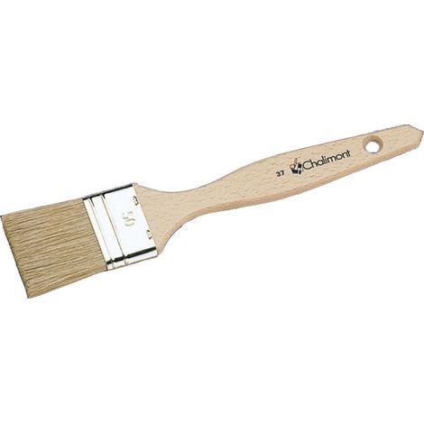 Arcane Industries – Pinceau plat méché bois 30 mm – Soies naturelles extra – Virole fer blanc – Manche bois poncé pour finition béton ciré