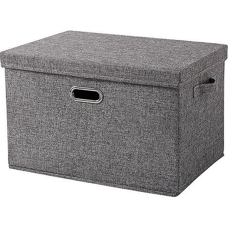 Boîtes de rangement avec couvercles, paniers de rangement pour étagères, coffre à jouets, bacs pliables en tissu, pour la maison et le bureau (1/5)
