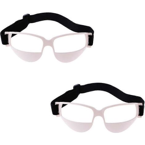 Lunettes de dribble pour joueurs de basketball, équipement de maniement de balle, aide à la correction du dribble, dispositif d'entraînement, lunettes d'entraînement anti-maux de tête (couleur : blanc (1/5)