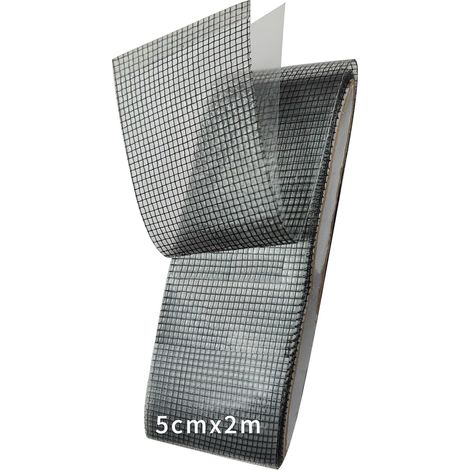 Kit de réparation pour moustiquaire - Ruban adhésif - Pour moustiquaire - Forte adhérence - Imperméable - Durable - 5 cm x 2 m - Noir (1/5)