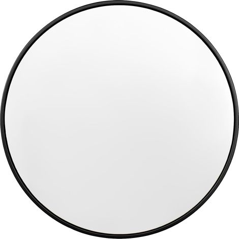 WOLTU Specchio da Bagno Rotondo Specchio Decorativo da ingresso da Parete φ70 cm, Nero