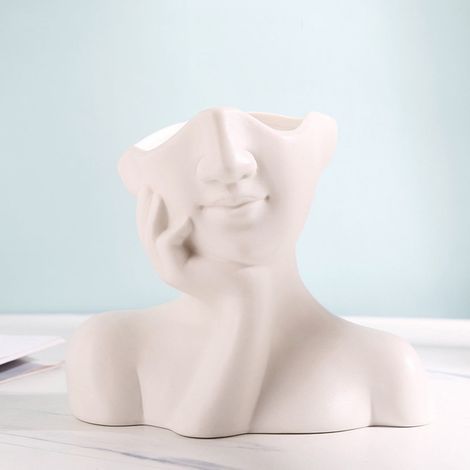 Vase - Céramique - Pour Décoration Intérieure Et Extérieure - Usage Multiple - 1 Pièce (1/5)